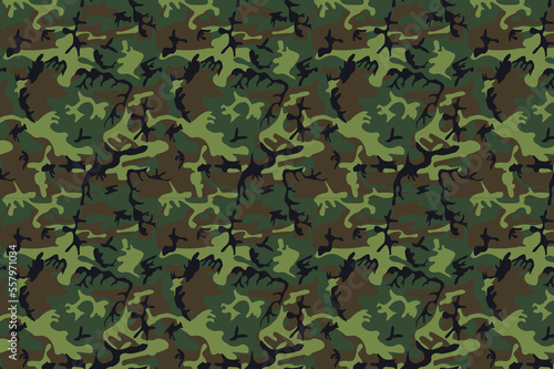 Military Camouflage Masking Pattern. Green Olive Brown Black Colors Forest Nature Texture