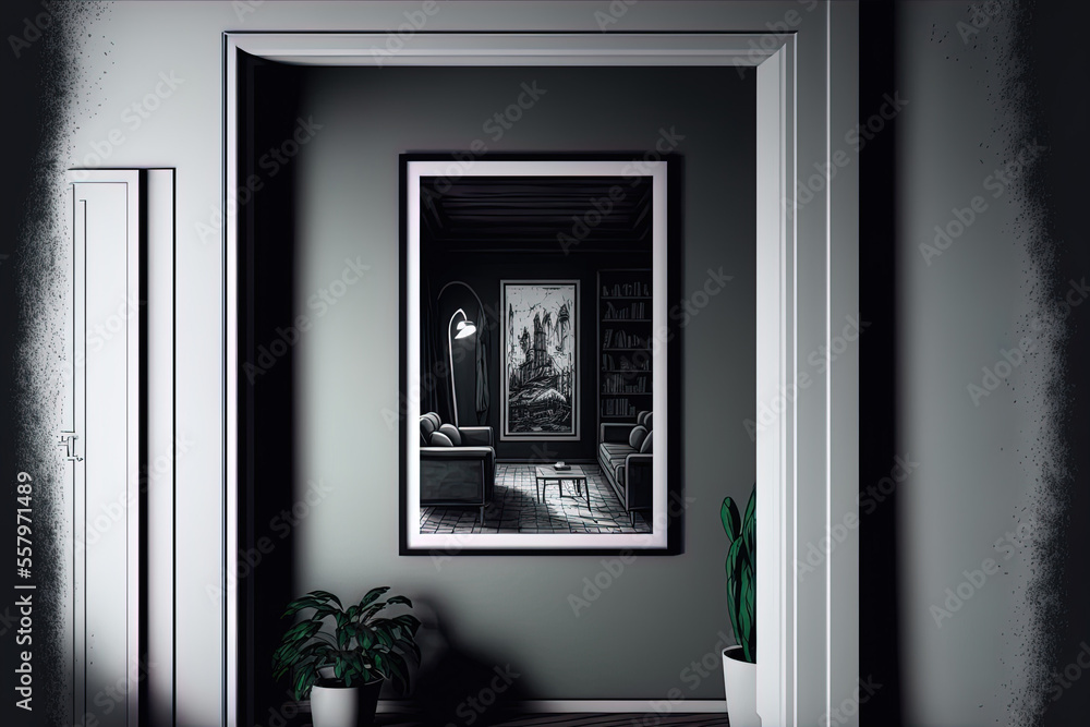 frame for a poster inside a room. Generative AI frame for a poster inside a room. Generative AI