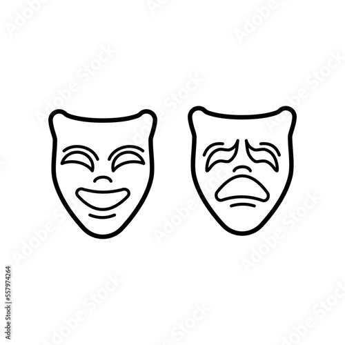 theater, theatrical masks - vector icon