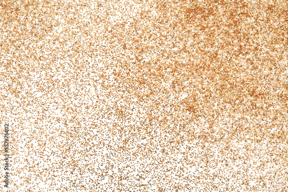 Gold and bronze glitter color confetti dots splash on white. Abstract glow shine background. Gold and bronze glitter color confetti dots splash on white. Abstract glow shine background.