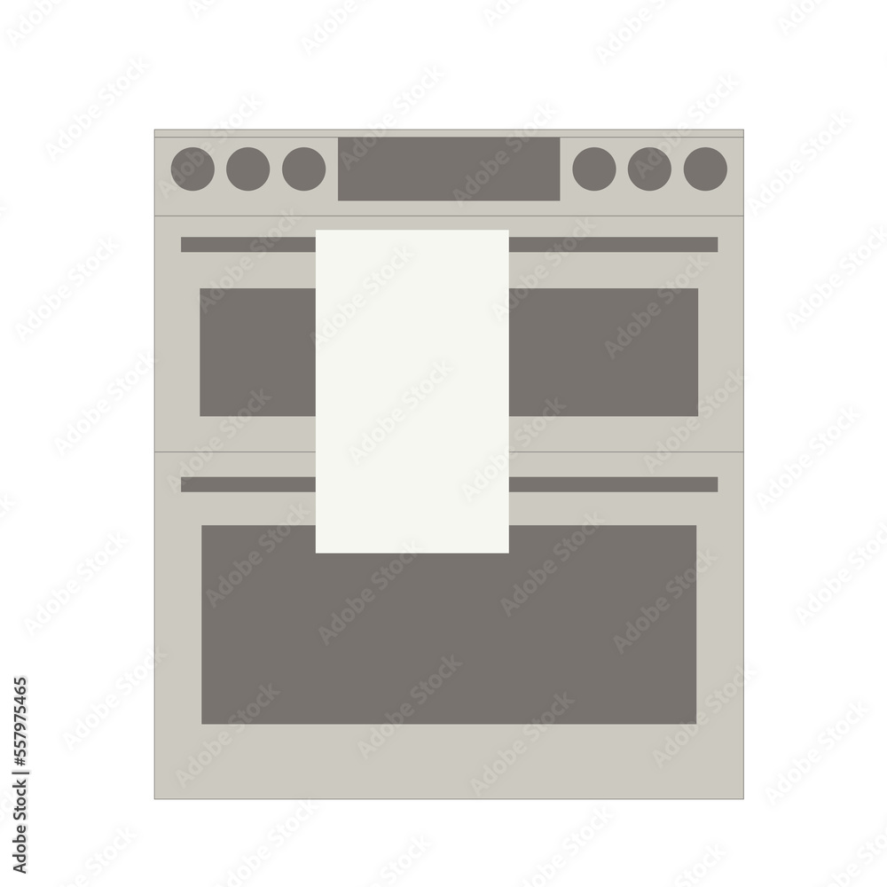 Simple flat kitchen stove with towel gray Simple flat kitchen stove with towel gray