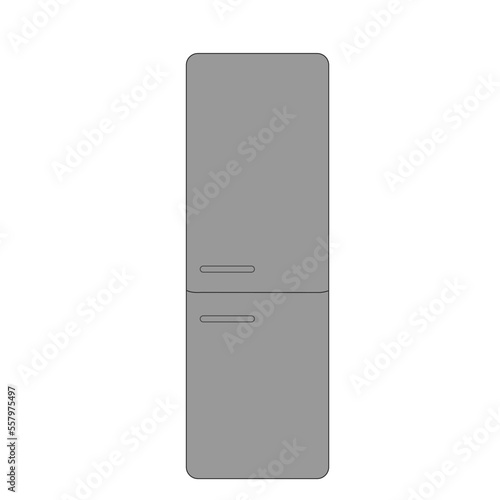 Simple flat kitchen fridge gray