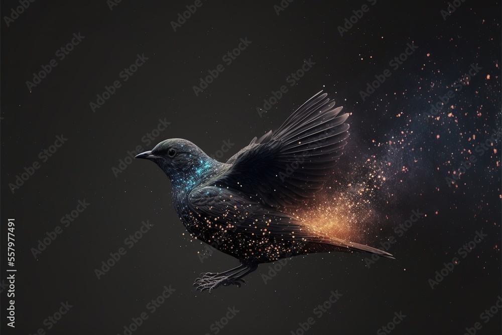 Obraz premium Black bird Generative AI