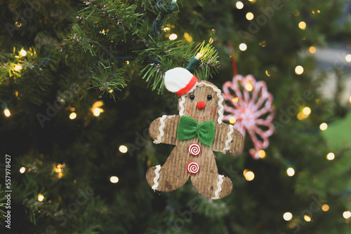 homemade christmas ornament on a Christmas tree 