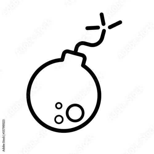 bomb with burning fuse - vector icon