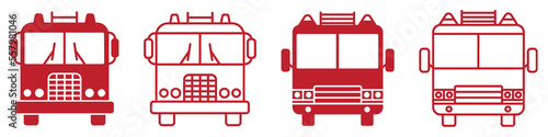 Valokuvatapetti Set of fire engine truck icons