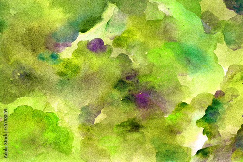 green hand-drawn watercolor background