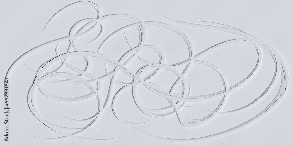 White abstract lines on white background. 3d illustration White abstract lines on white background. 3d illustration