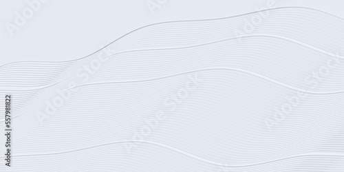 White abstract lines on white background. 3d illustration