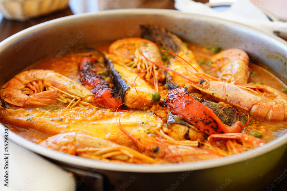 Arroz de mariscos ( Spanish Rice with seafood) , Spanish cuisine Arroz de mariscos ( Spanish Rice with seafood) , Spanish cuisine