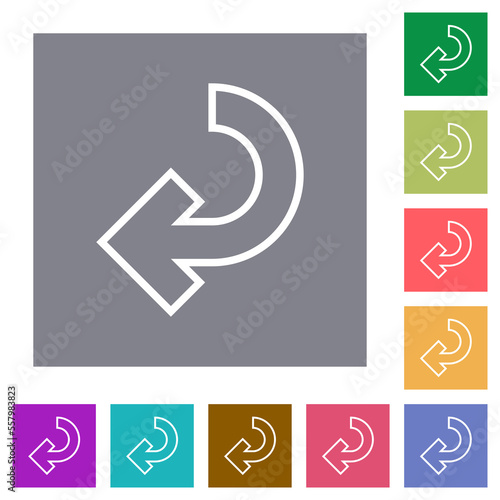 Return arrow outline square flat icons