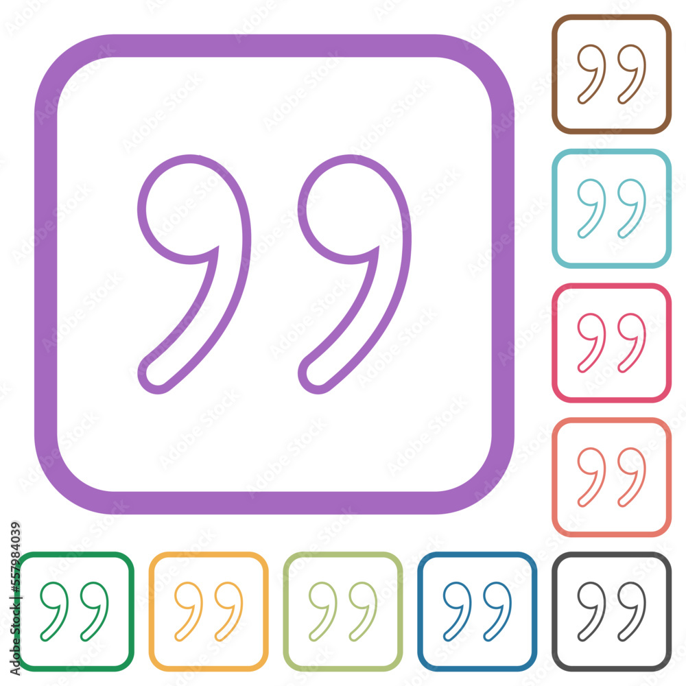 Quotation mark outline simple icons Quotation mark outline simple icons
