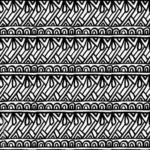 seamless pattern with ethnic ornaments drawings on a white background, vector pattern