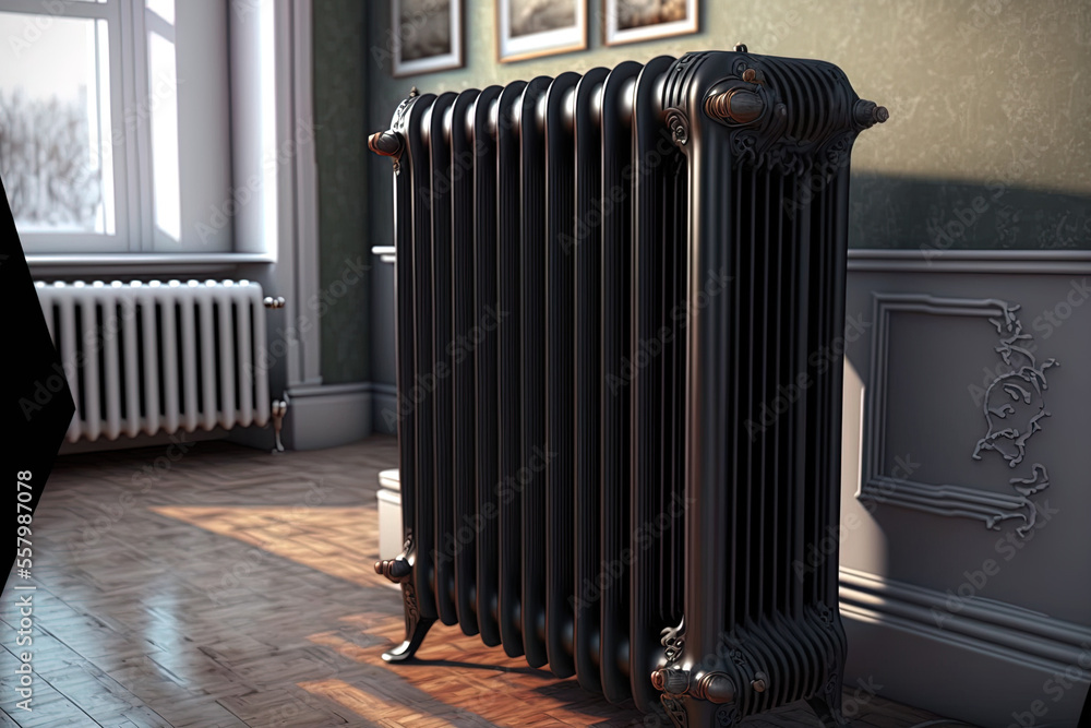 Photo & Art Print Heating a cast iron radiator in an apartment that is ...