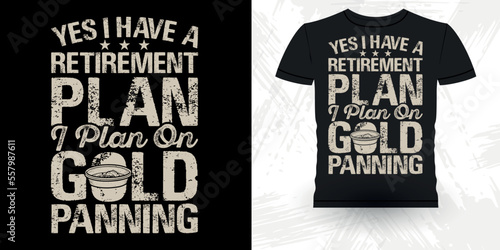 Canvastavla Gold Prospector Funny Gold Digging Retro Vintage Gold Panning T-shirt Design