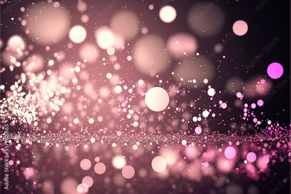 bokeh background of abstract glitter blurry lights white and pink sfumature #7, christmas eve, new year, birthday, anniversary, party, wedding,  sparkling banner, copy-text, generative ai
