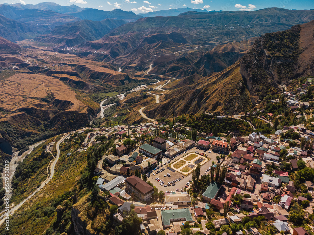 houses in the ancient mountain village of Chokh in Dagestan