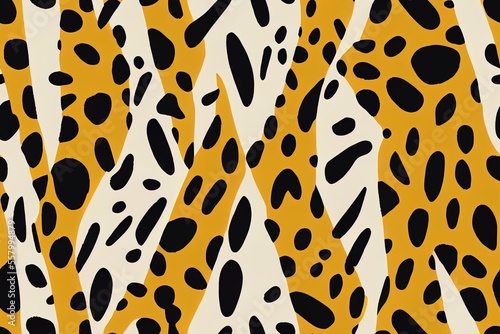 The leopard print is a modern abstract color and pattern. Modern seamless pattern produced from an inventive collage. This season s trendy design framework. Generative AI