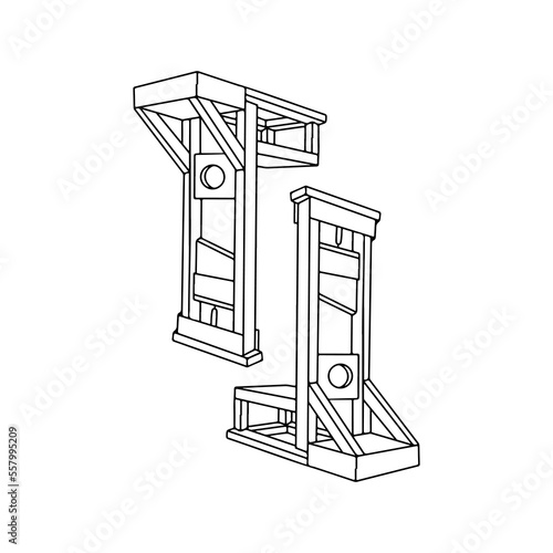 guillotine illustration vector with concept