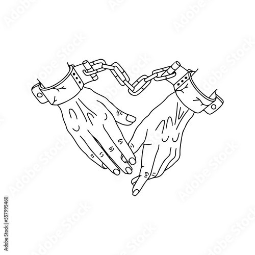 vector illustration of handcuffed hands concept