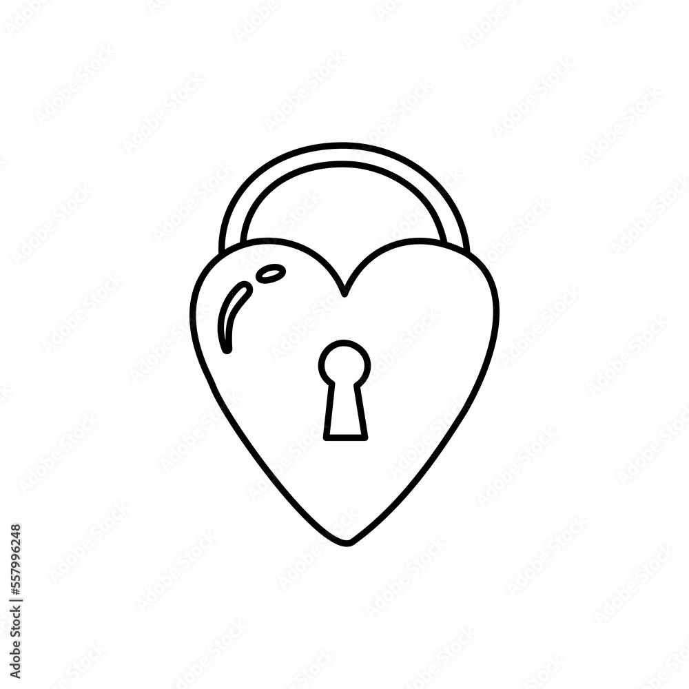 Doodle love lock. Element for greeting cards, posters, stickers and seasonal design. Doodle love lock. Element for greeting cards, posters, stickers and seasonal design.