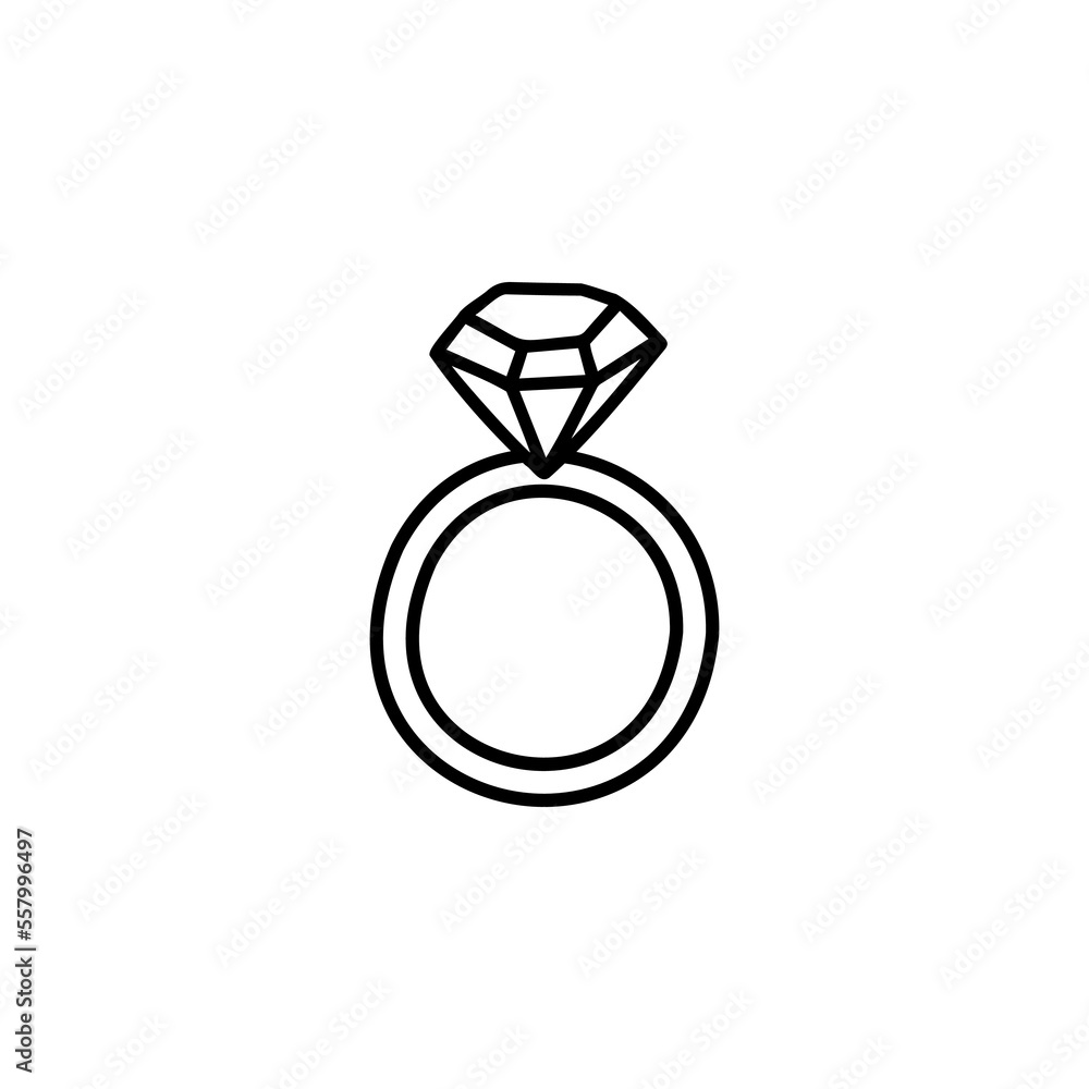 Diamond ring. Element for greeting cards, posters, stickers and seasonal design Diamond ring. Element for greeting cards, posters, stickers and seasonal design