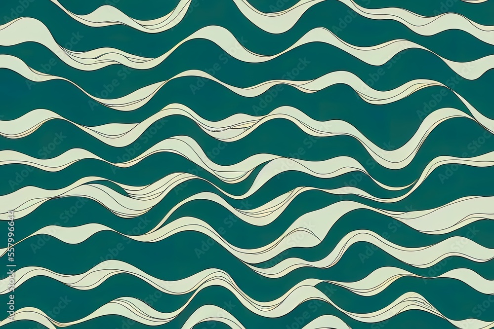 Pattern of simple abstract sea waves that repeats itself seamlessly. Generative AI Pattern of simple abstract sea waves that repeats itself seamlessly. Generative AI