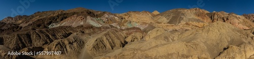 Desert sandy rainbow mountains in Death Valley national park in america at sunny day