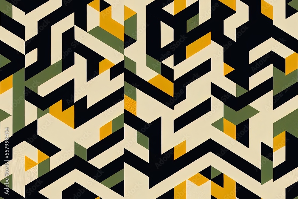 Group of seamless geometric designs. Design using abstract geometric shapes configuration that is easily recognized. Intersecting lines of geometry that never meet in the seams. Generative AI Group of seamless geometric designs. Design using abstract geometric shapes configuration that is easily recognized. Intersecting lines of geometry that never meet in the seams. Generative AI