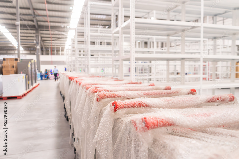 Fototapeta premium New shopping carts in a super store