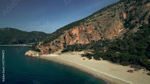 Aerial view of the Kidrak beach in Oludeniz, Turkey photo