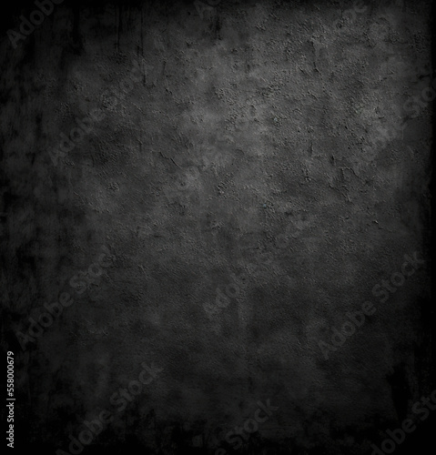 Old wall texture cement dark black gray background abstract grey color design are light with white gradient background Generative AI.