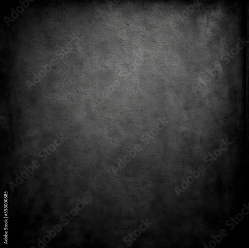 Elegant black background vector illustration with vintage distressed grunge texture and dark gray charcoal color paint Generative AI