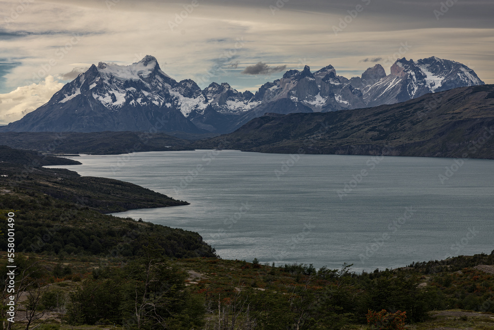 Sunset at Patagonia, Torres del Paine National Park.