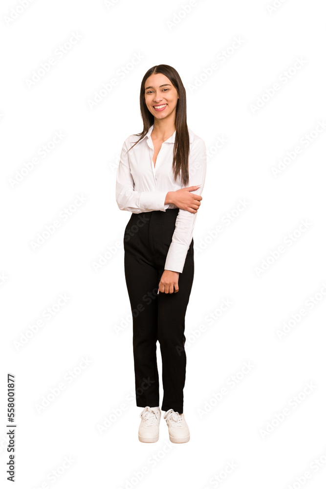 Young colombian woman standing full body cut out isolated Young colombian woman standing full body cut out isolated