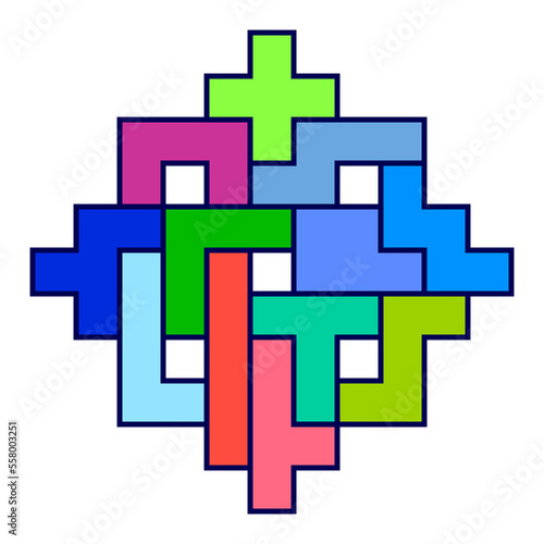 Pentomino color puzzle illustration