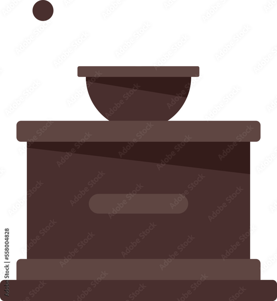 Wood coffee grinder icon flat vector. Restaurant drink. Cappuccino drink isolated Wood coffee grinder icon flat vector. Restaurant drink. Cappuccino drink isolated