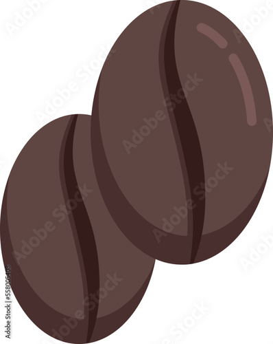 Coffee bean icon flat vector. Espresso drink. Food menu isolated