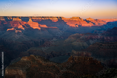 sunset over north rim of grand canyon national park