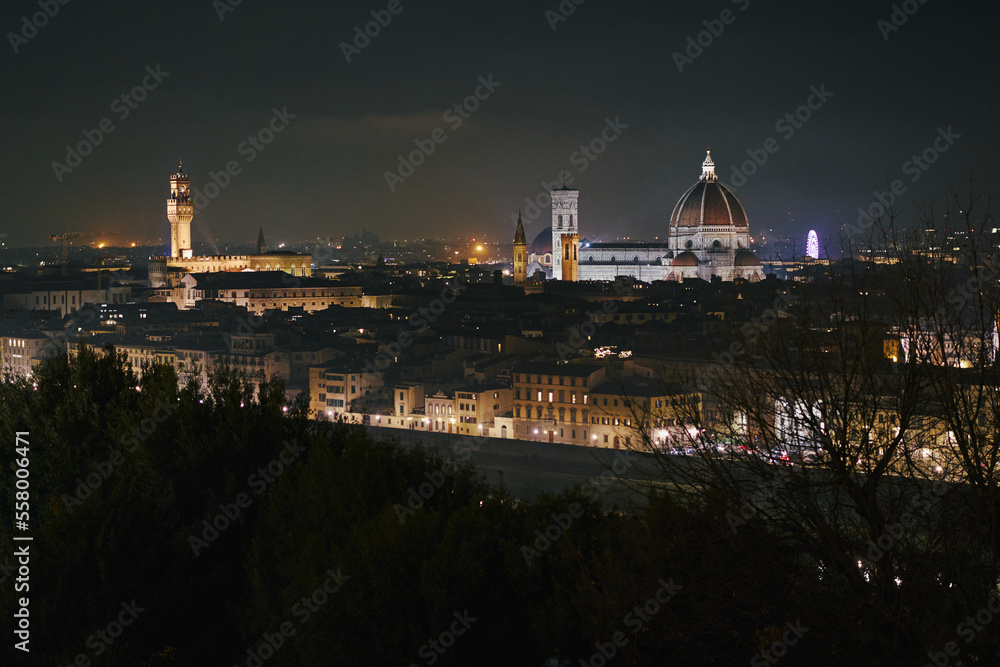 Night view of Florence, Italy