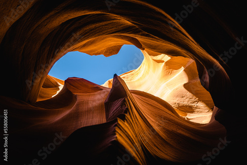 orange cliffs and walls of antelope canyon