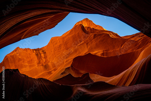 mountain landscape seen from antelope canyon