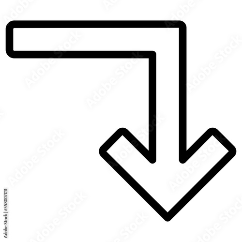 turn down arrow icon