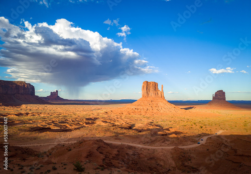 rain and sun in monument valley