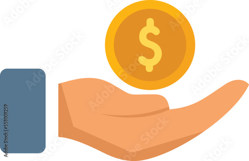 Keep money auction icon flat vector. Business price. Public market isolated