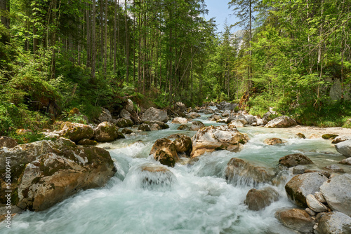 Ramsauer Ache-Fluss, Ramsau, Bayern, Deutschland
