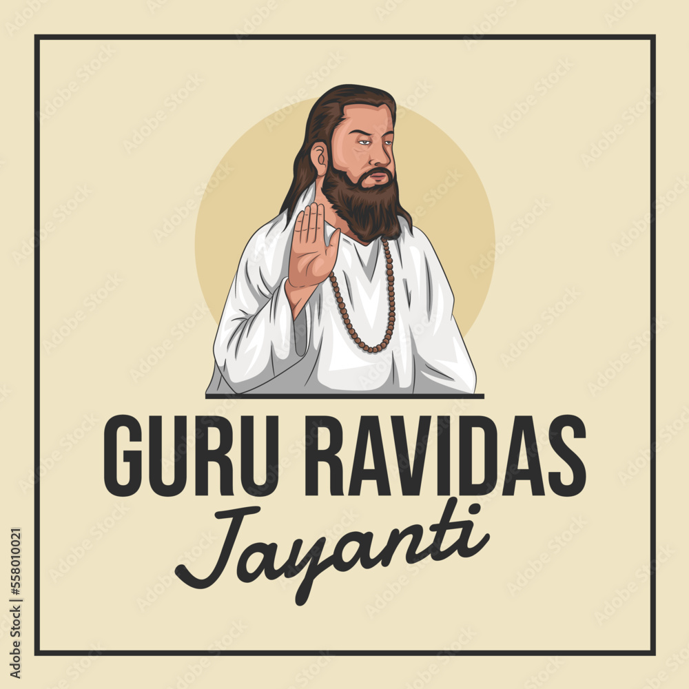 Vector Illustration of happy Guru ravidas jayanti.