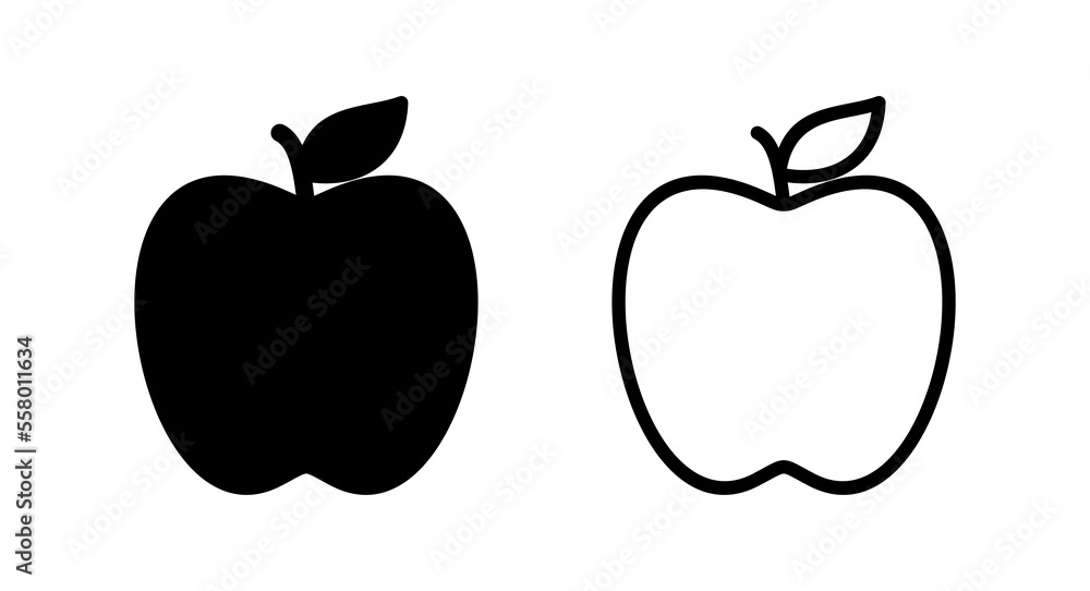 Apple icon vector illustration. Apple sign and symbols for web design. Apple icon vector illustration. Apple sign and symbols for web design.