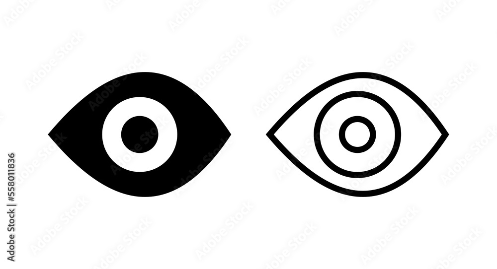 Eye icon vector illustration. Eye sign and symbol. Look and Vision icon. Eye icon vector illustration. Eye sign and symbol. Look and Vision icon.