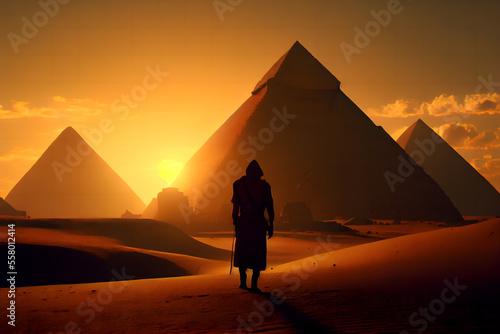 Ancient Egypt at sunset